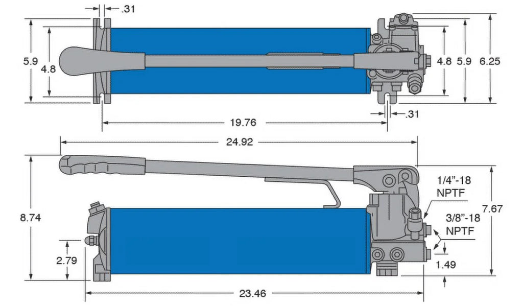 '- Hydraulics Speed Freedom 4 Psi Pump Hand Double 10,000 - IN3 Valve 134 Way 3 Acting, PH134D Position Two