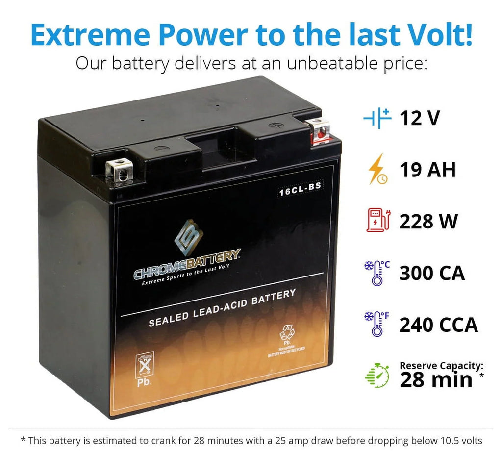 Pwc Kawasaki Chrome Yb16cl-bs Ts, Ski) Js300 Sx Battery Year Battery (86-91) for (jet