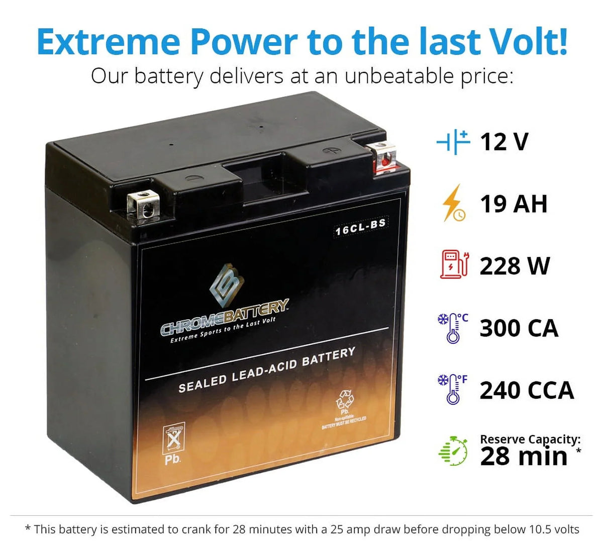 Pwc Kawasaki Chrome Yb16cl-bs Ts, Ski) Js300 Sx Battery Year Battery (86-91) for (jet