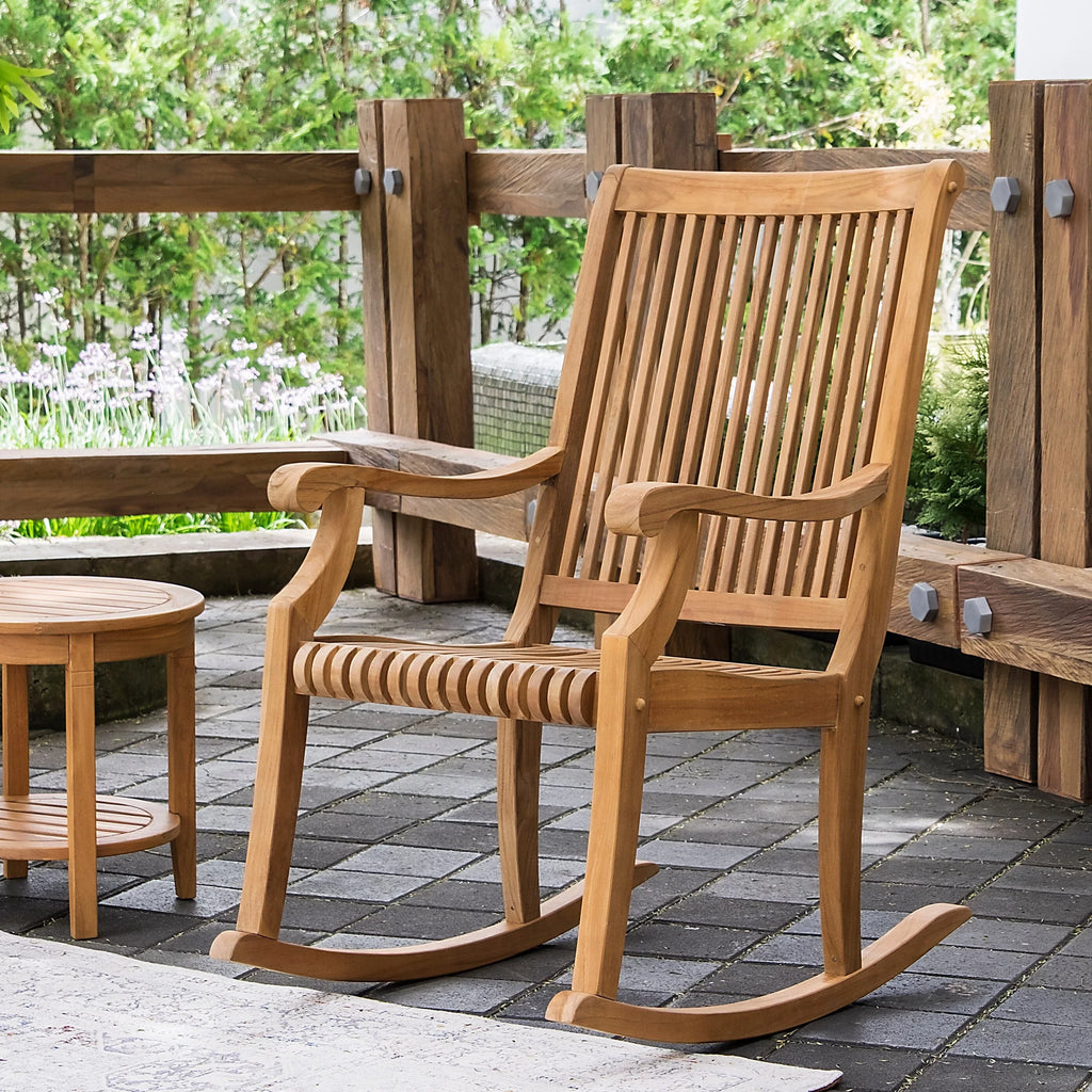 3-piece Cambridge Chara Rocking Casual Teak Chair Set Chat Outdoor