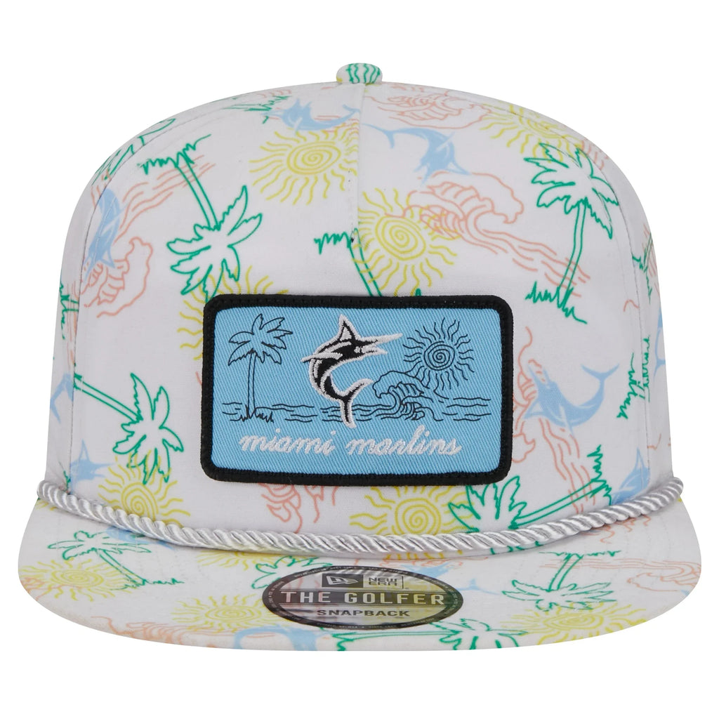 Men's Miami Golfer White Snapback Islander Marlins Era Hat New