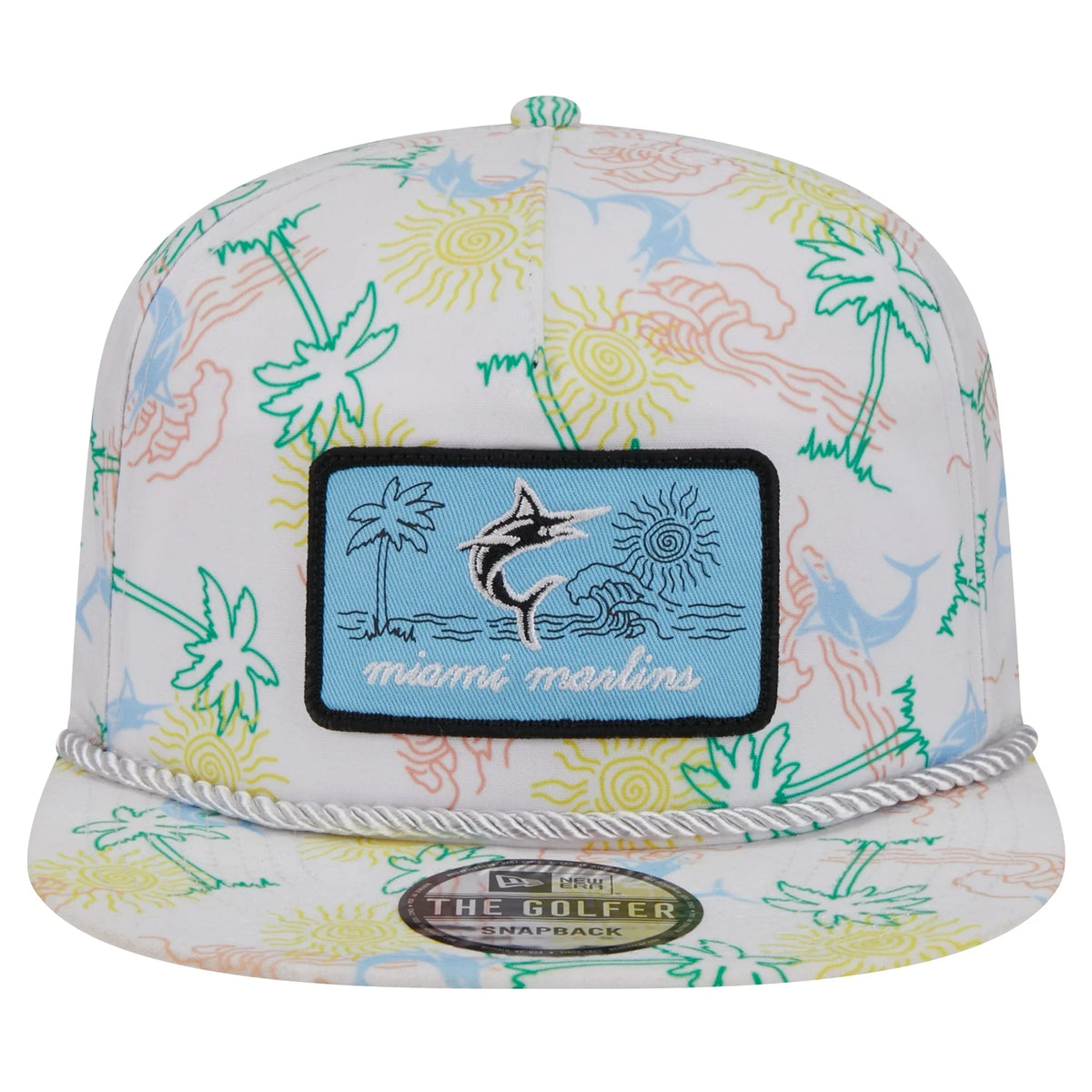 Men's Miami Golfer White Snapback Islander Marlins Era Hat New