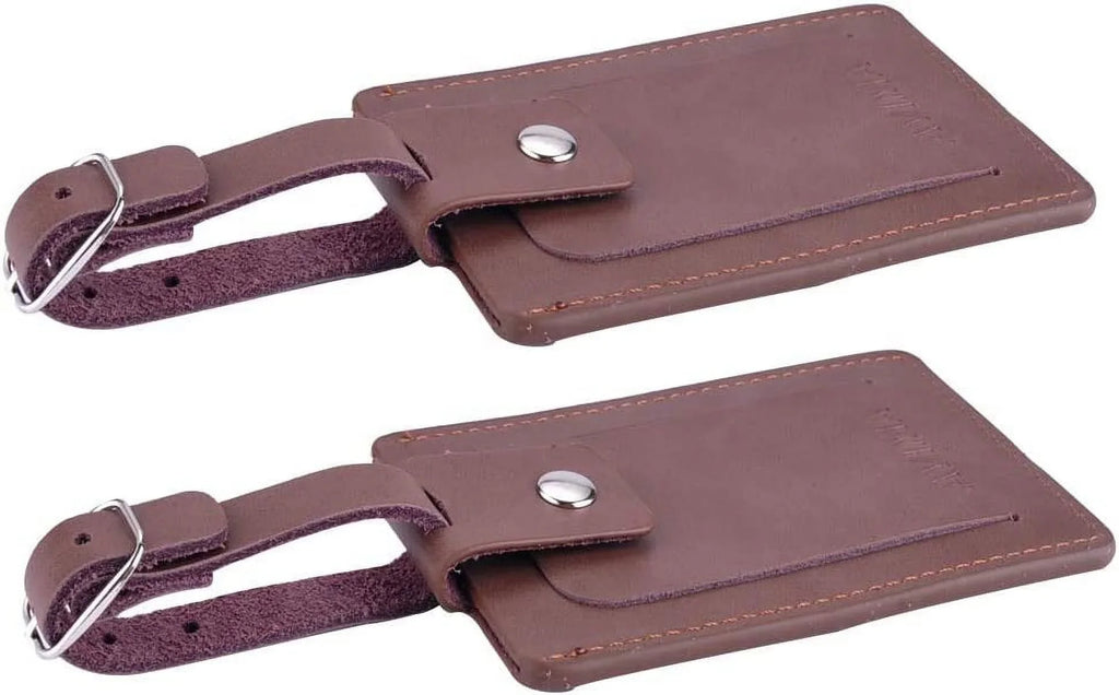 Luggage Snap Closure & Executive (Brown) Pieces Luxury s Bag Set Leather Premium 2 With