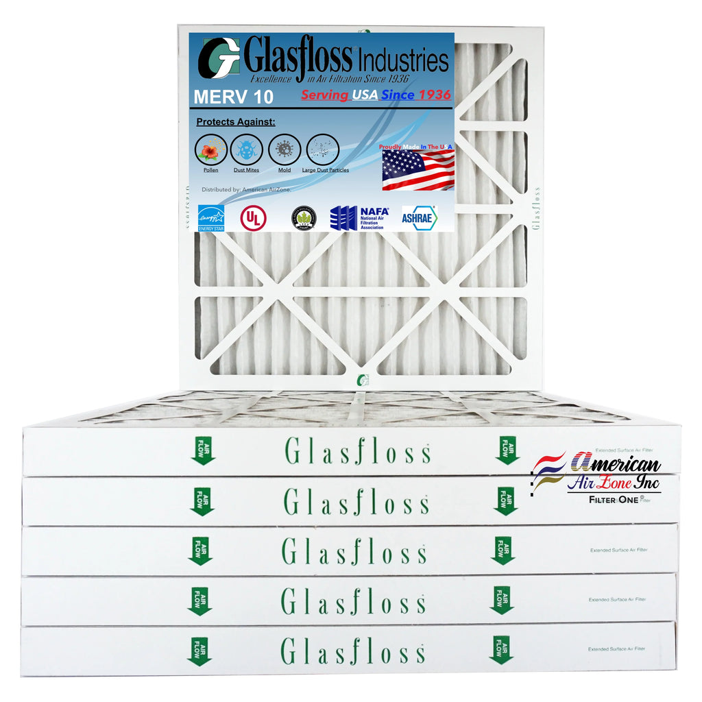 Home 2" USA. - HVAC - Office Air Made - 10 Air Filter - or Filter AC - In 6) Air Pleated or of Filter 25x25x2 - The (Pack Furnace Glasfloss MERV