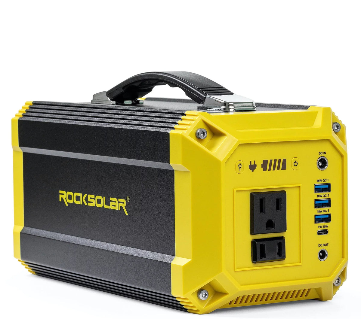 Solar Generator Portable ROCKSOLAR 300W Power Foldable Kit Panel 60W with Station Utility