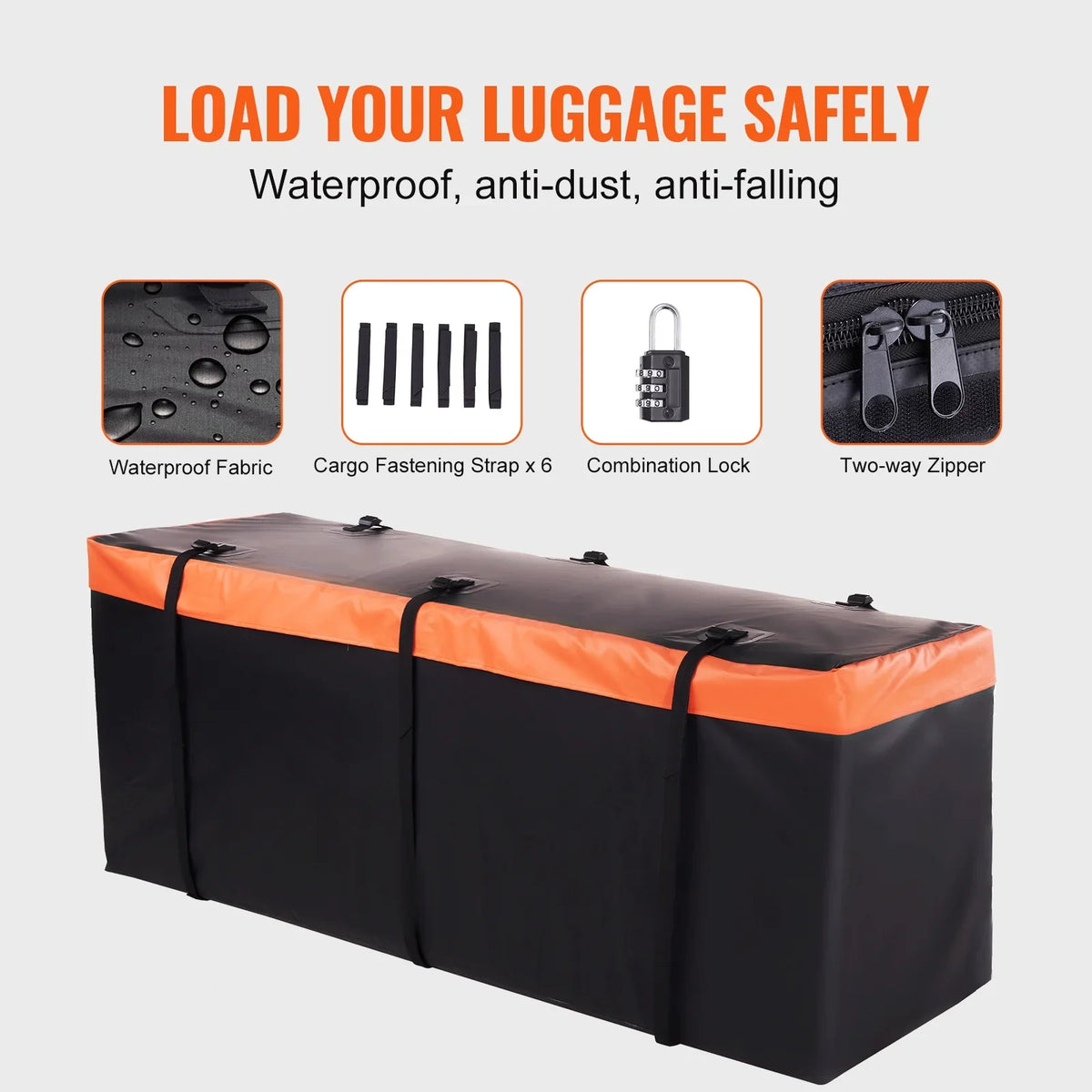 Cargo with Steel Foldable Net Waterproof Straps Hitch BENTISM Receiver 2" Fits Carrier Bag Cargo Basket 60x24x6in 500lb Cargo Mount Ratchet