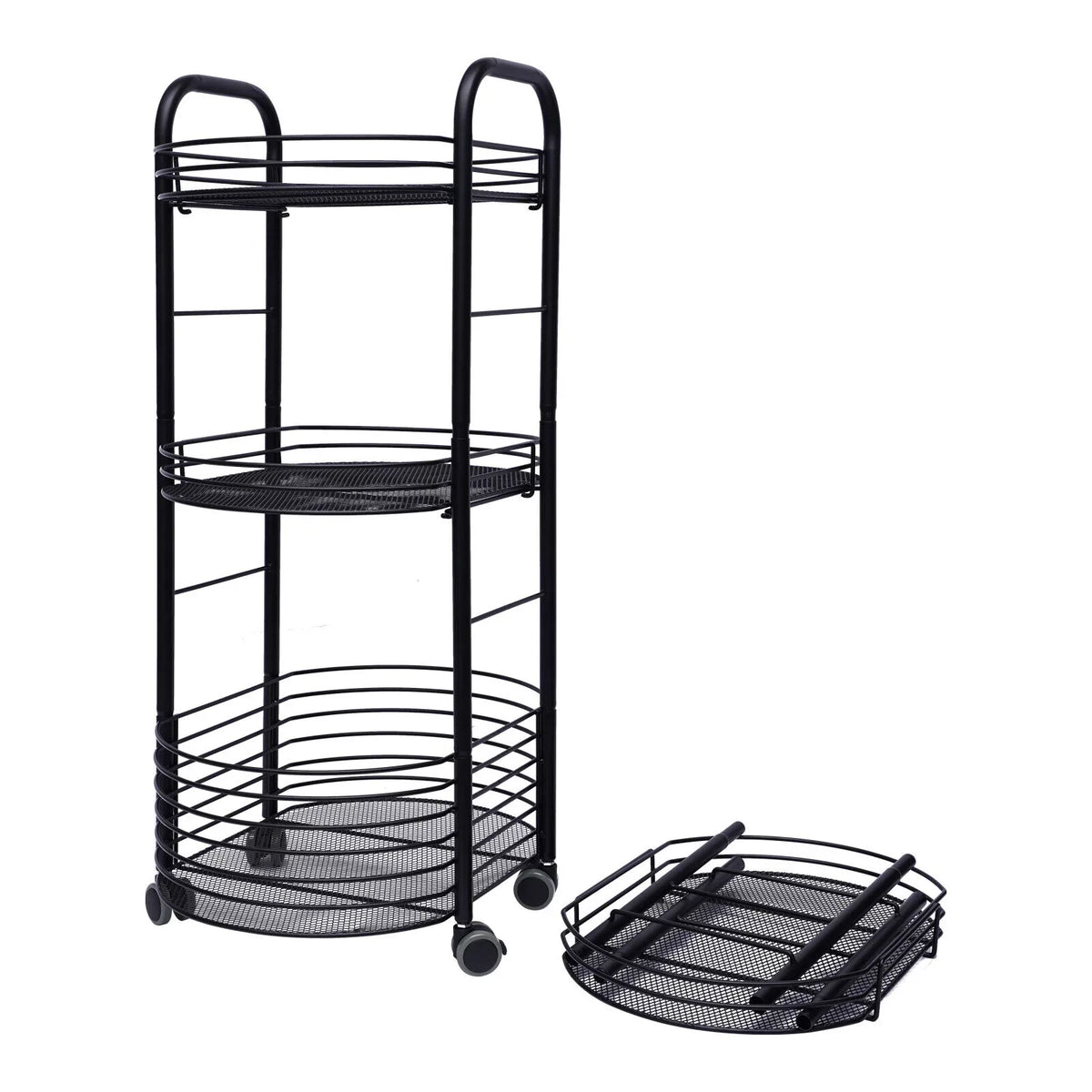 Metal with Storage Utility Trolley Black Carts Cart, Basket Rolling Storage Cart, Tier Kitchen 4 Art Organizer Wheels,