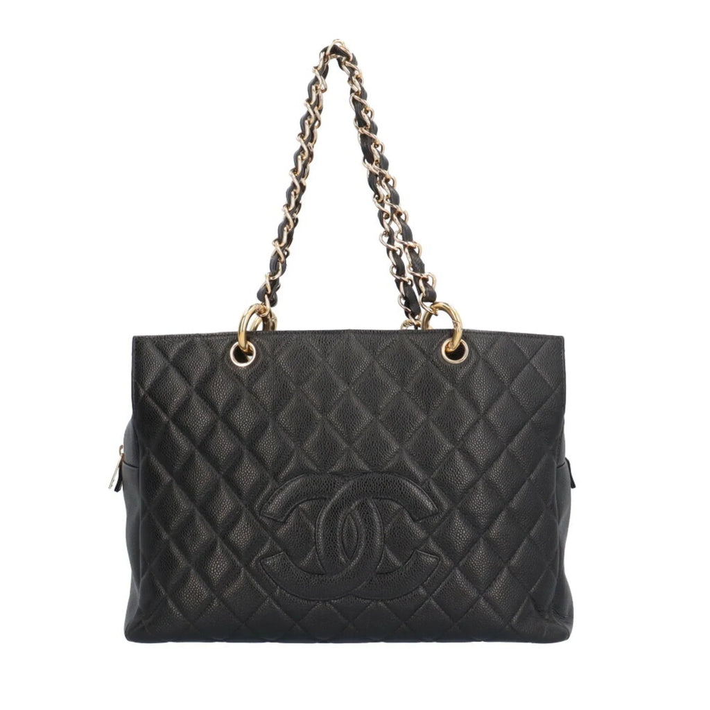 Women's Pre-Owned Caviar Bag (Good) Chain CHANEL Shoulder Black Tote Skin