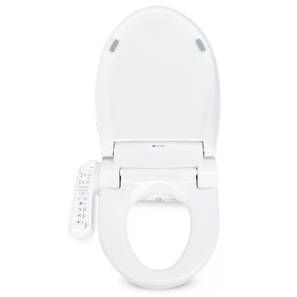 Brondell Bidet Swash SE400 Nozzle, Stainless with Sidearm, White Dryer Steel Round and Seat