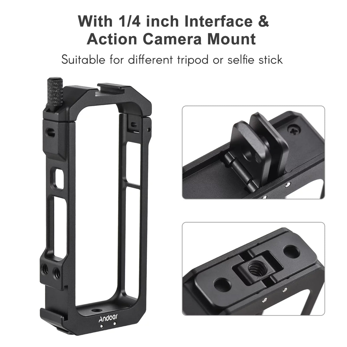 Mounts, Features Accessories, Suitable Cage Alloy Vlog Aluminum Panoramic Frame, - Cold Dual Shoe Andoer X3 Camera Metal Insta360 Video Protective for