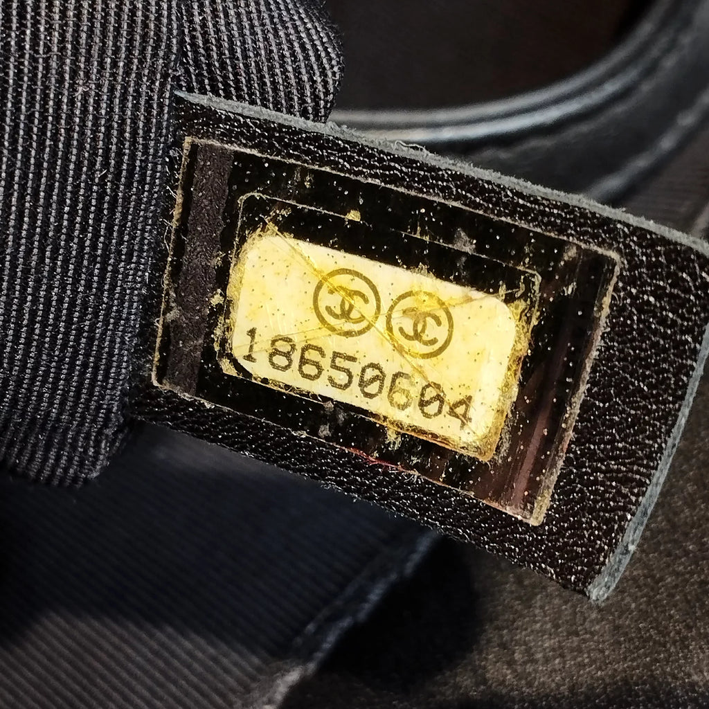 Shopping Reverso Tote (Good) Tote Chanel Patent Bag Authenticated Boy Leather Black Pre-Owned Unisex