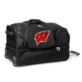 MOJO Black 2-Wheel Bottom Drop Wisconsin Duffel 27'' Rolling Bag Badgers