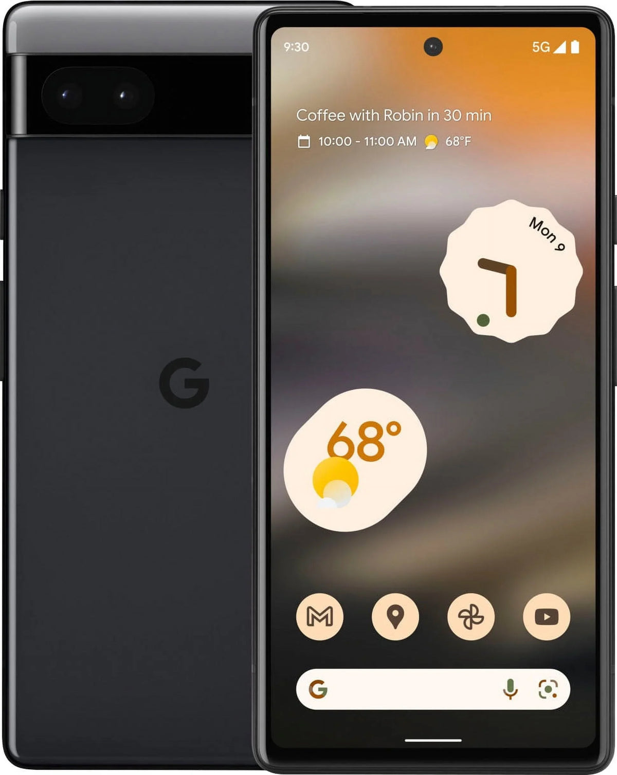 Google (Unlocked) Pixel Charcoal GA02998 128GB 6a (Refurbished) Restored