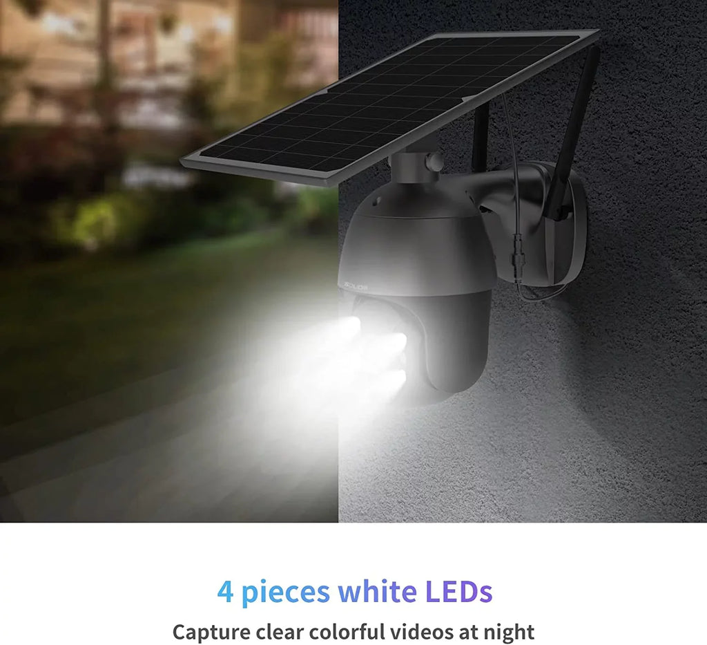 Tilt Spotlight,1080P Outdoor Camera Batteries,S600-4G 3G/4G Soliom Wireless,Pan 360°View Motion,No Wifi,Rechargeable LTE HD,PIR Security