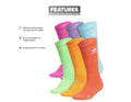 Adidas Youth Socks, Originals Pack, Trefoil Large Crew Multi-colored, 6