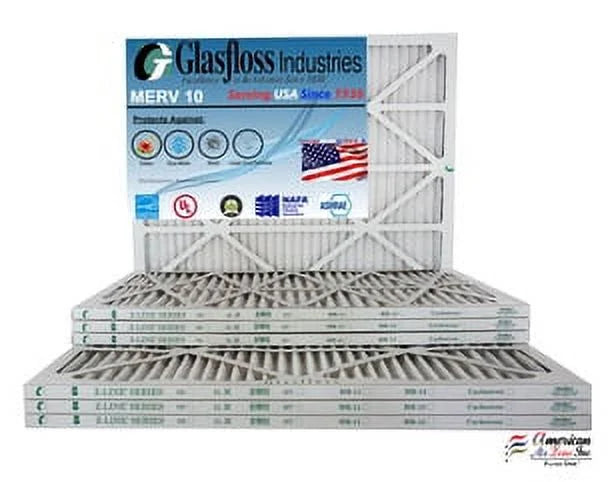 in x 11.5 MERV Air Glasfloss - Made -Qty:12 10 12x24x1 (Actual Filter inch) Size: - - Furnace 23.5x7/8 USA