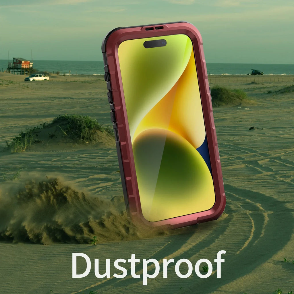 Full Built-in Protector,Underwater Protection Sturdy Pro Screen Lens Case iPhone with 15 for for Pro, Full-Body and iPhone Camera Dustproof 15 Cover Shockproof Waterproof Sealed Red