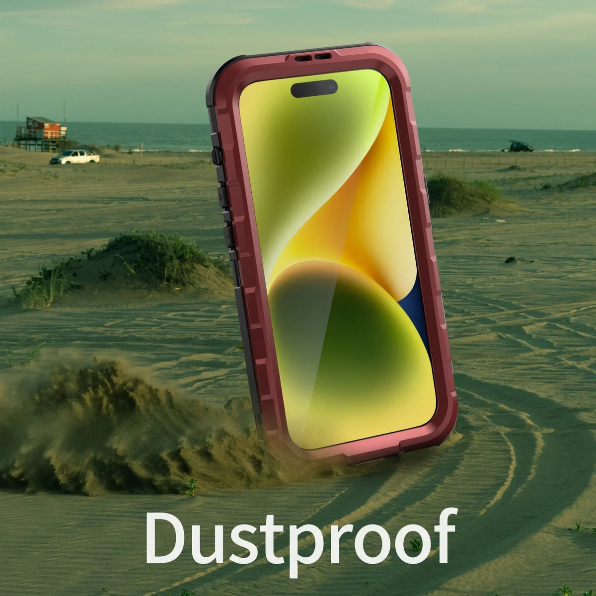 Full Built-in Protector,Underwater Protection Sturdy Pro Screen Lens Case iPhone with 15 for for Pro, Full-Body and iPhone Camera Dustproof 15 Cover Shockproof Waterproof Sealed Red