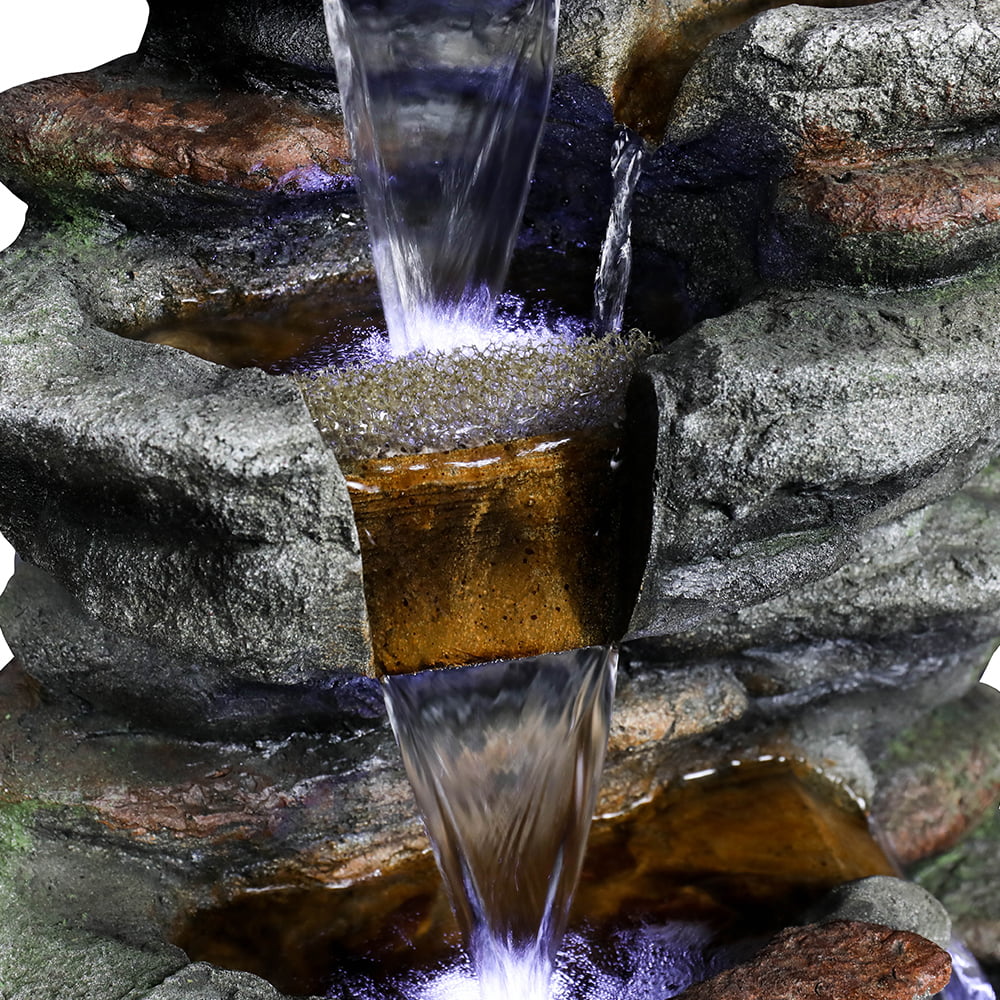 32.6inches with Water Fountain Lights Kmowoo Led Rock