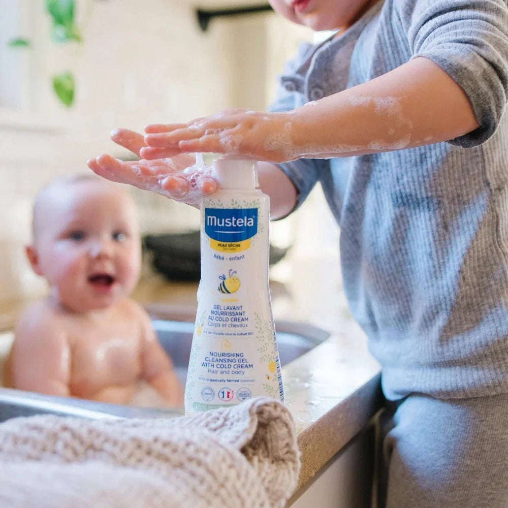 10.14 Gel For 2-pack Cream & Cleansing Hair Body Cold oz, Dry Skin with - Baby Nourishing Mustela