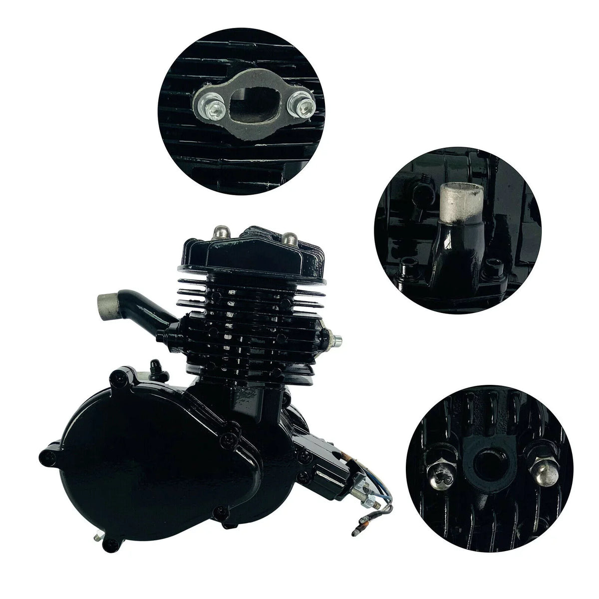 2.94KW Motorized Motor Petrol Bike Cylinder Air-cooled 80CC Start 6500r/min Gas Pull Engine 2-Stroke Bicycle Single Engine for