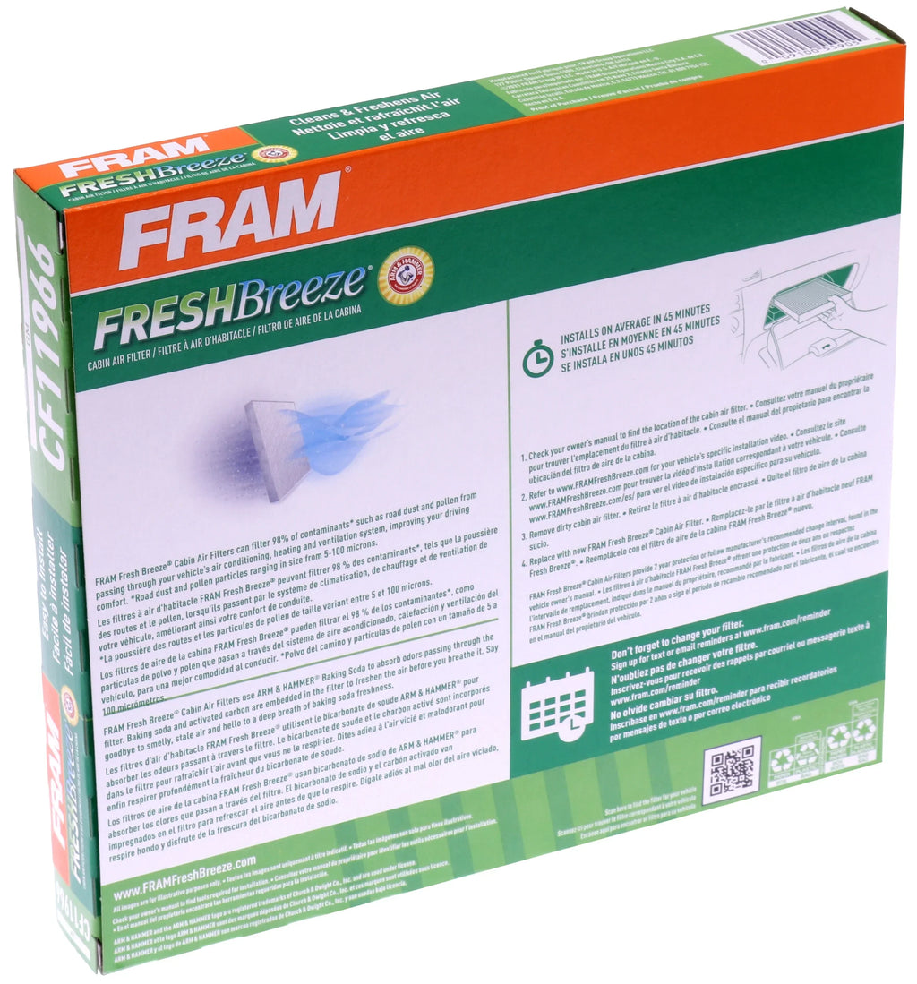 Arm CF11966 Hammer Select GMC Fits Cadillac, with select: Cabin CHEVROLET Vehicles and Chevrolet Breeze Baking 2018-2024 FRAM Fresh Filter EQUINOX Soda and Air for Buick,