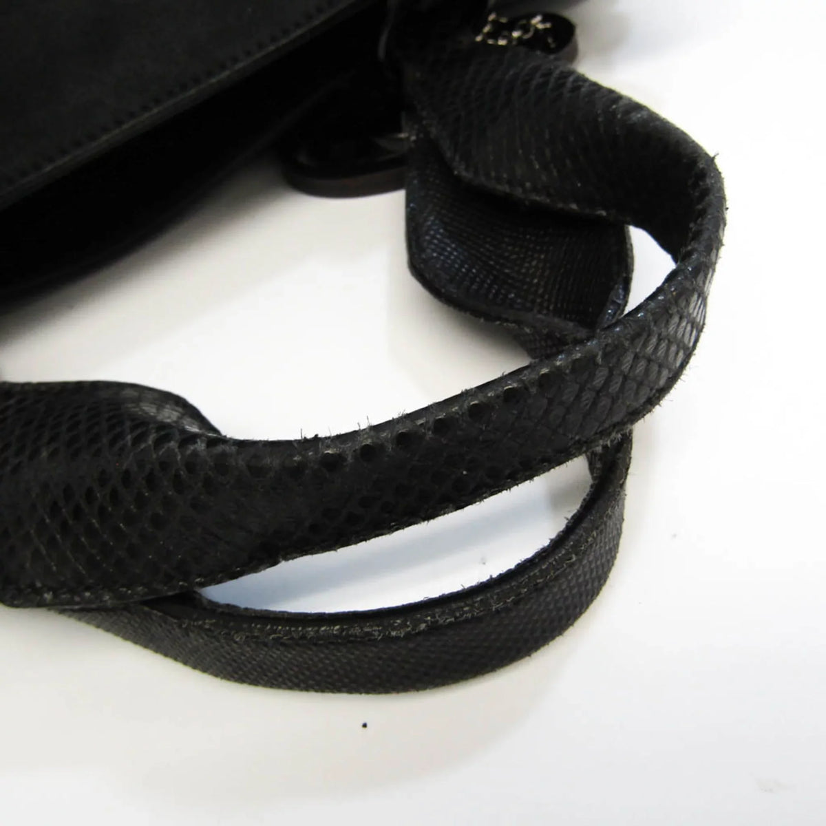 L1000928 Suede,Leather Snake (Good) Cartier Pre-Owned Handbag,Shoulder Marcello Bag Water Black Women's