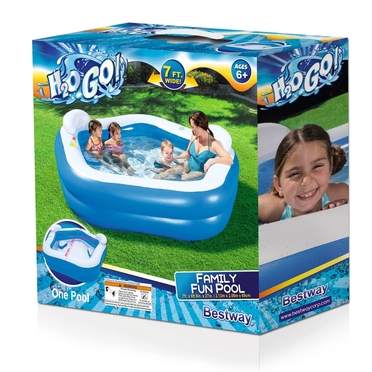 Star 81 Inflatable H2OGO! 84 inches Kiddie Shaped x Pool