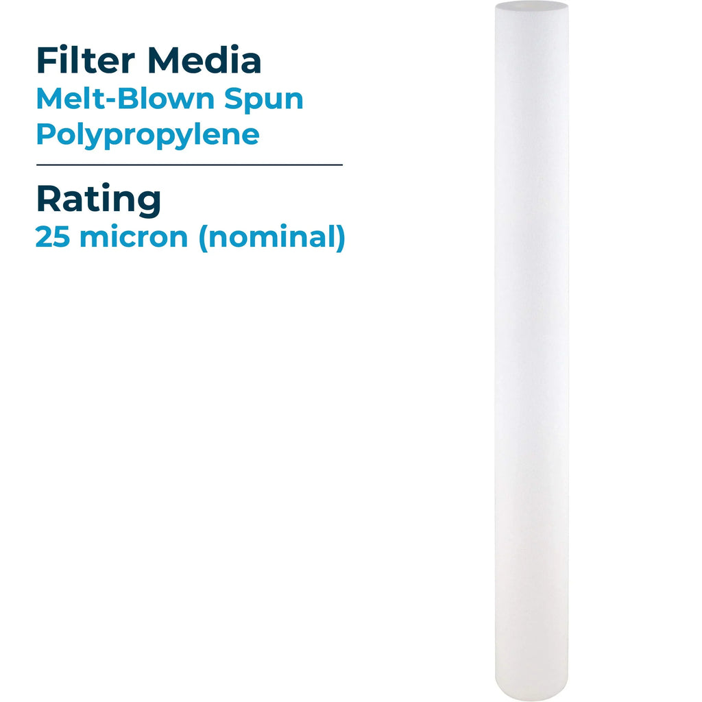 Filter Sediment 155224-43 SDC-25-3025 25 SpiroPure Water P25-30 30x2.5 of Polypropylene Melt-Blown Cartridge 20) Spun Micron (Case SP-P25-30