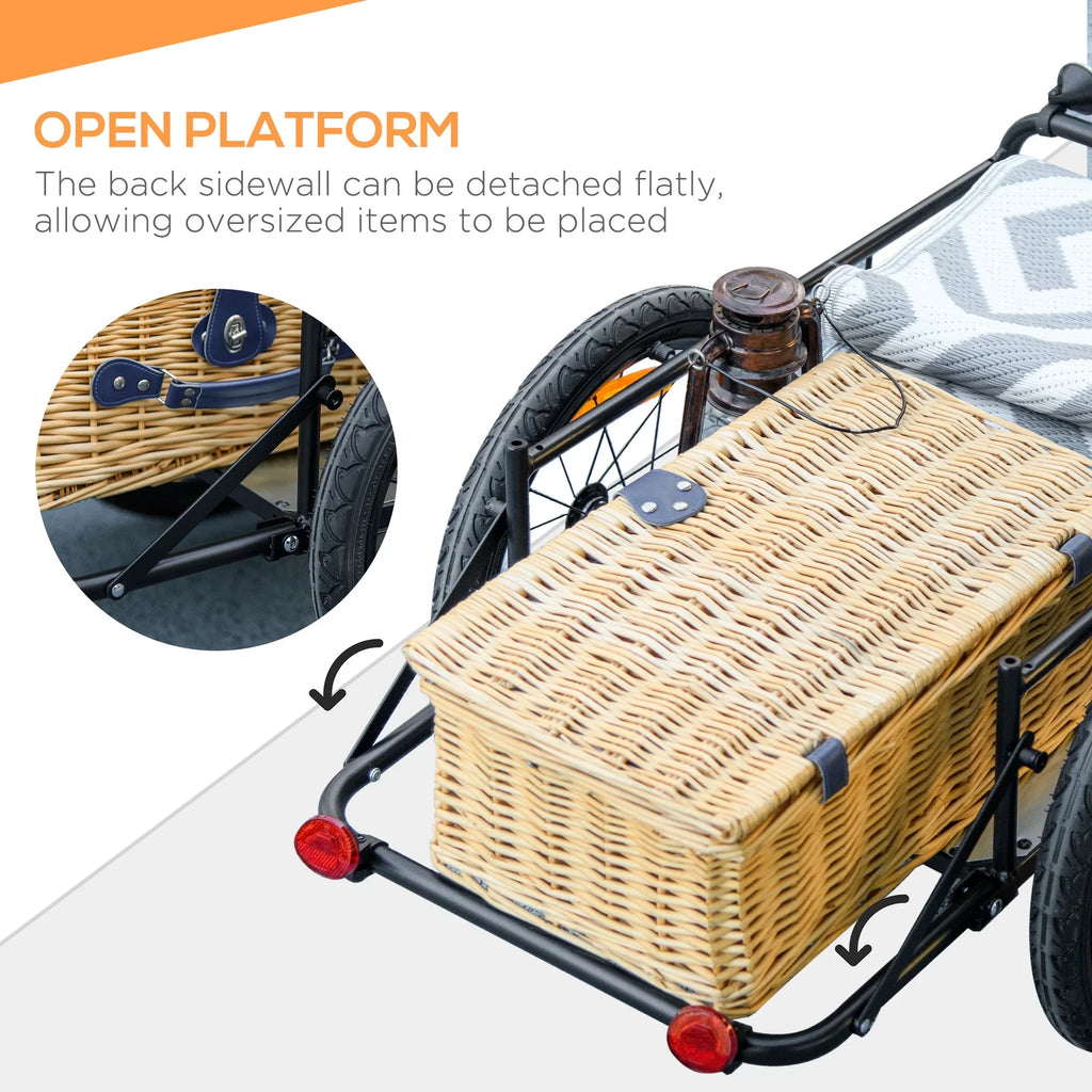 with Aosom Bottom Bike Trailer Storage Removable Wagon Box, No