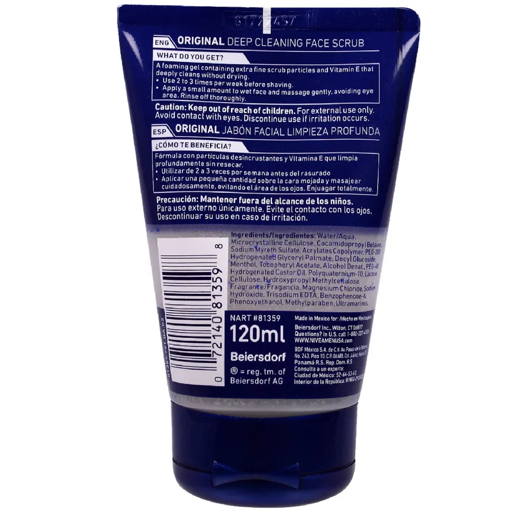 4.4 Deep For Men Nivea Original, 4-Pack Oz, Scrub Face Cleaning