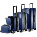 Set, Set, StorageBud Suitcase Luggage Navy 4 Piece Blue Spinner Luggage Hardshell Exapandable