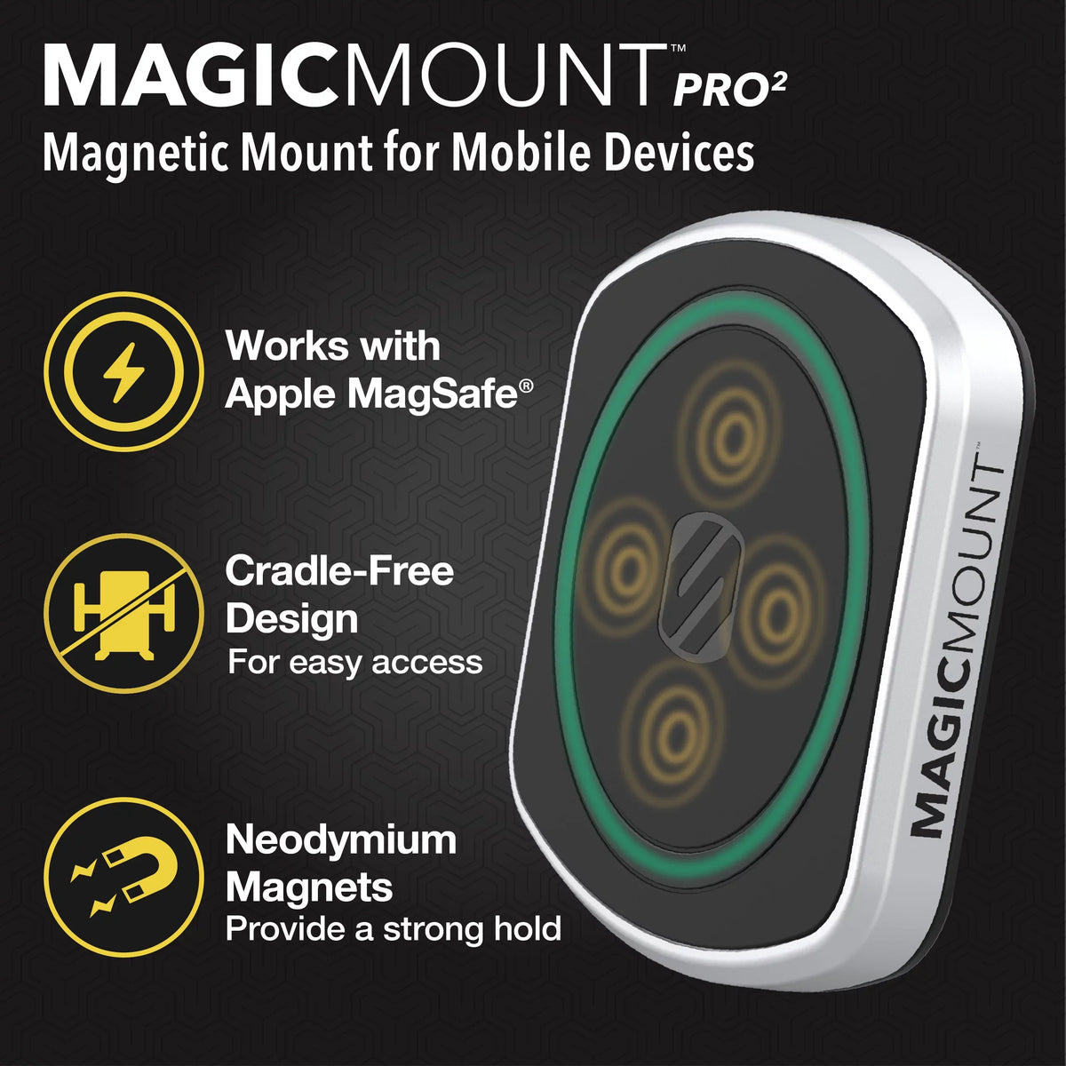 2 MagicMount Scosche Mount Magnetic Dash/Vent Car Pro Kit MP2ODVM-SP1 Phone 4-in-1