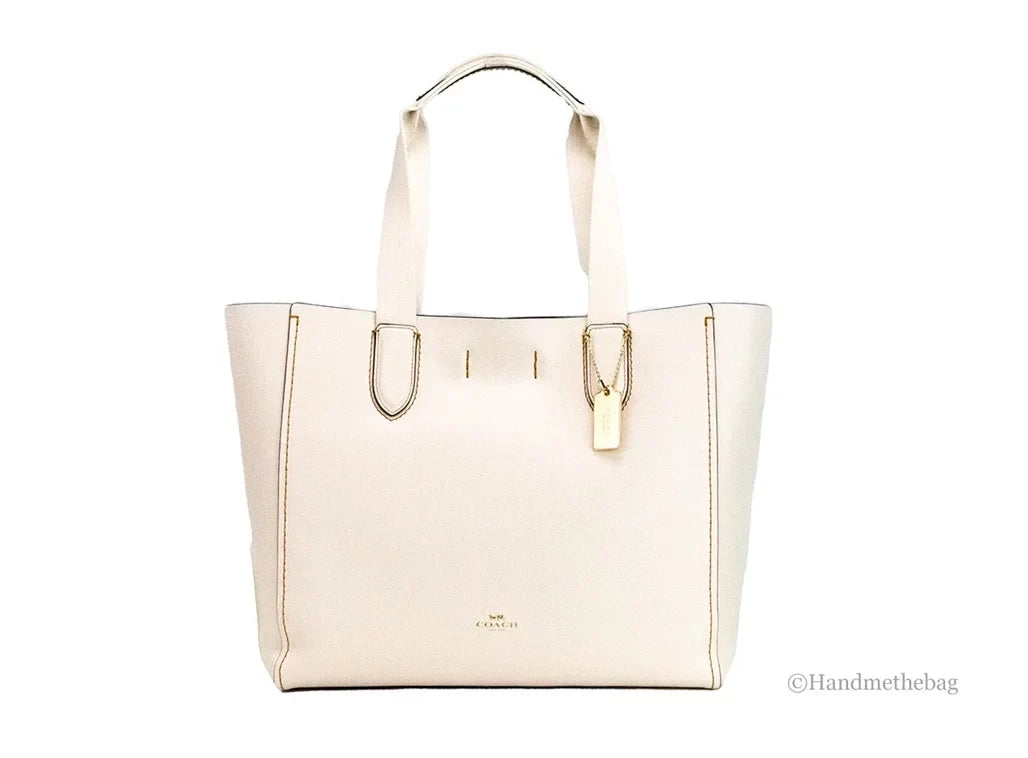 Tote Coach (58660) Pebbled Purse Derby Leather Bag Chalk Handbag Shoulder