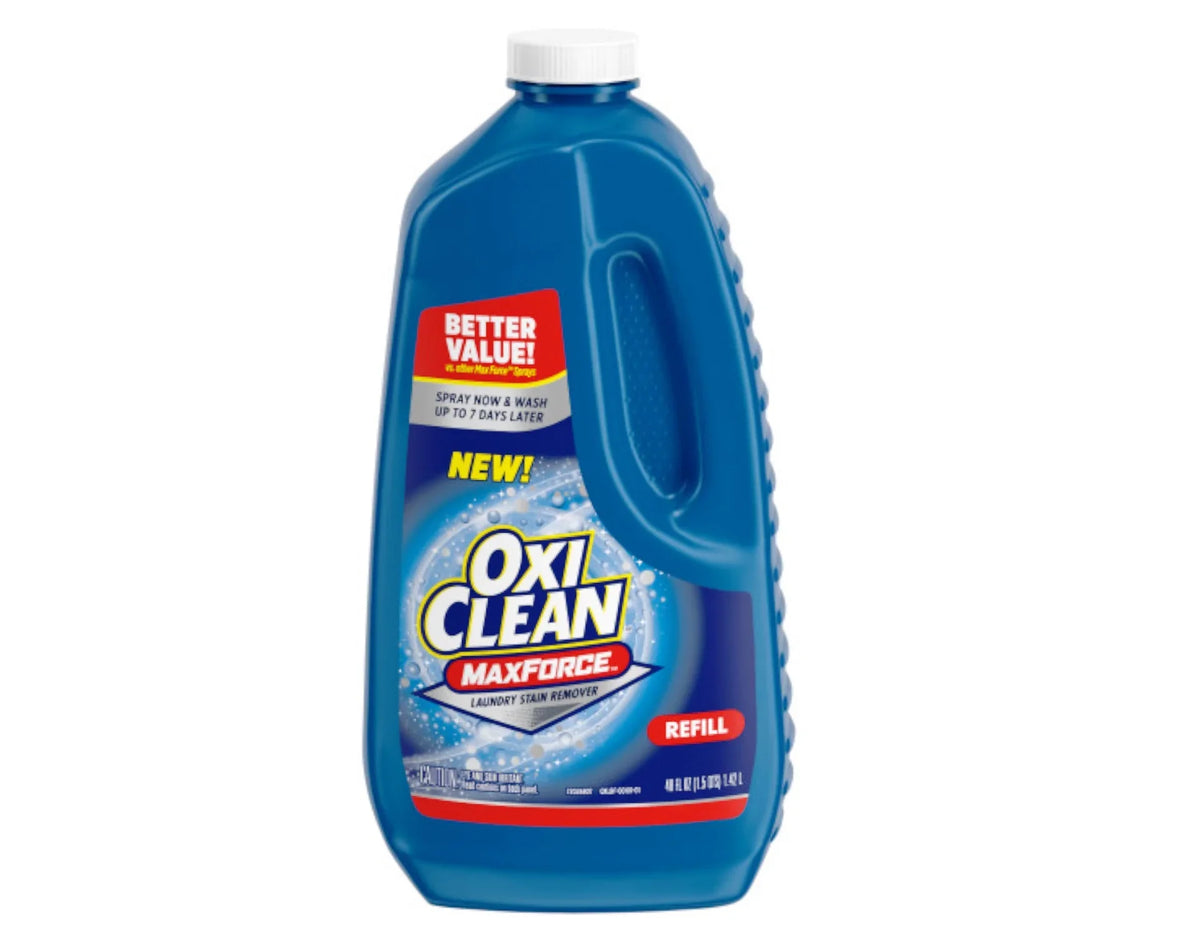 12 Oz Laundry 60 OxiClean Total Stain oz Refill 48 Max Force Bottle Oz Remover fl + Spray, Fl Fl Kit