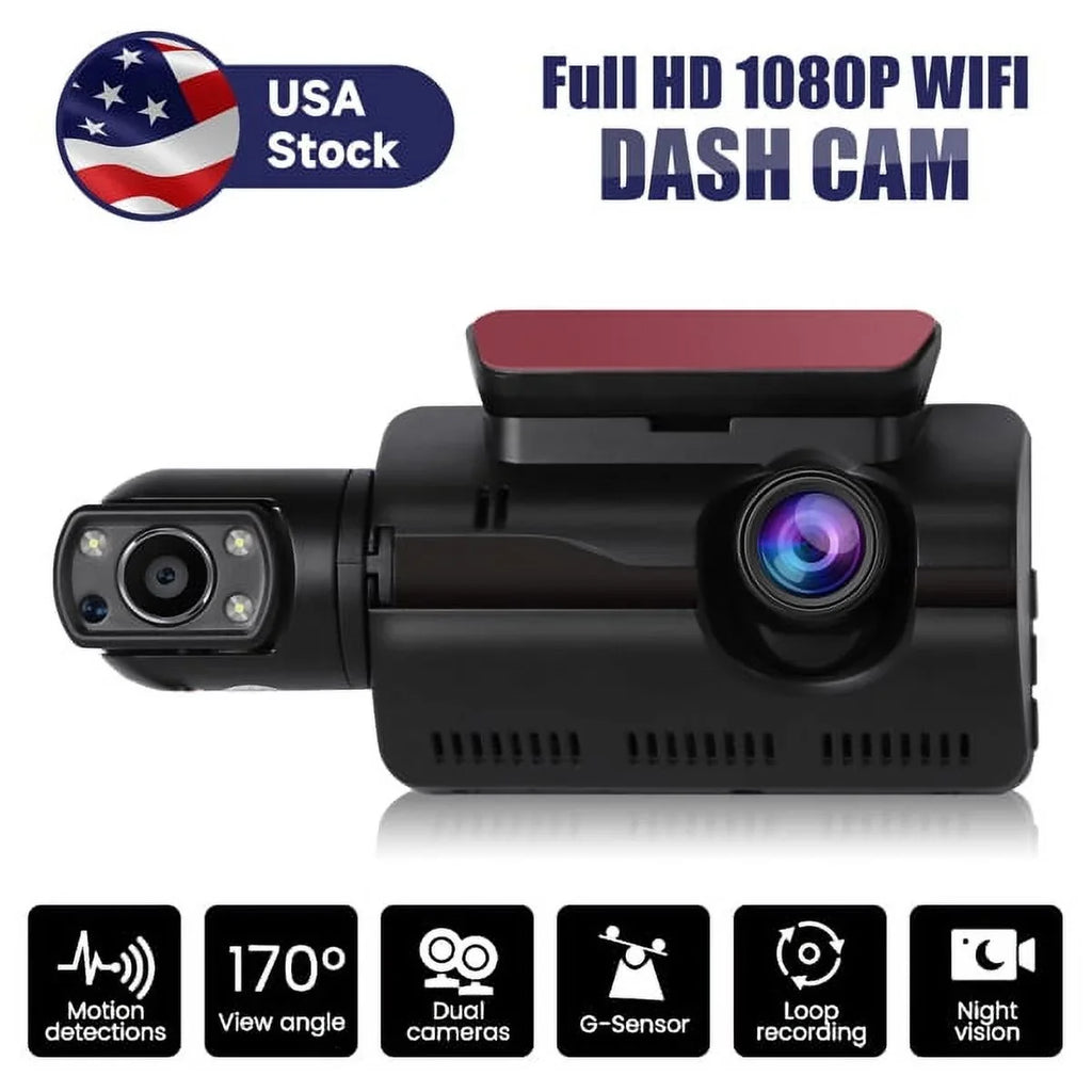 Angle, 1080P and SYTHERS Camera 170° Dash G-Sensor Wide Front Dash Night Cam Loop Rear, Recording, Vision