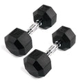 '- 10 Dumbbell Rubber Set 2 of Octagonal lbs