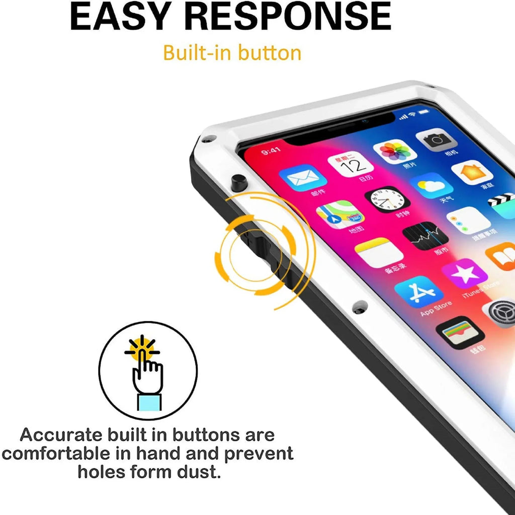 Rugged Duty iPhone Shockproof Travel Case Protection, and (Silver) Scratch 5s Military Metal Outdoor Grade Gorilla Glass Heavy Resistant Aluminum