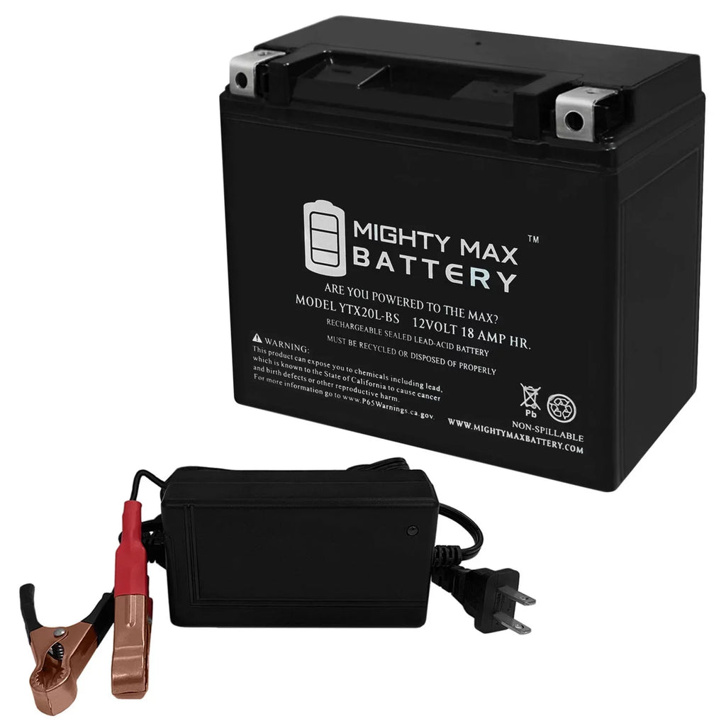 Replacement Charger 12V Can-Am Battery + Sea-Doo for 410301203 YTX20L-BS 4Amp