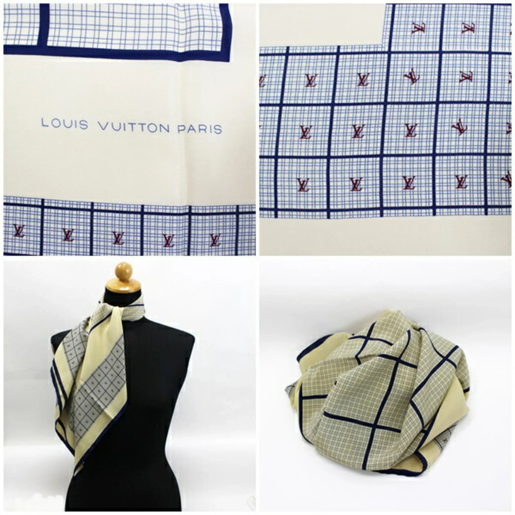 (Good) Scarf Muffler Pre-Owned Vuitton Women's Louis Beige