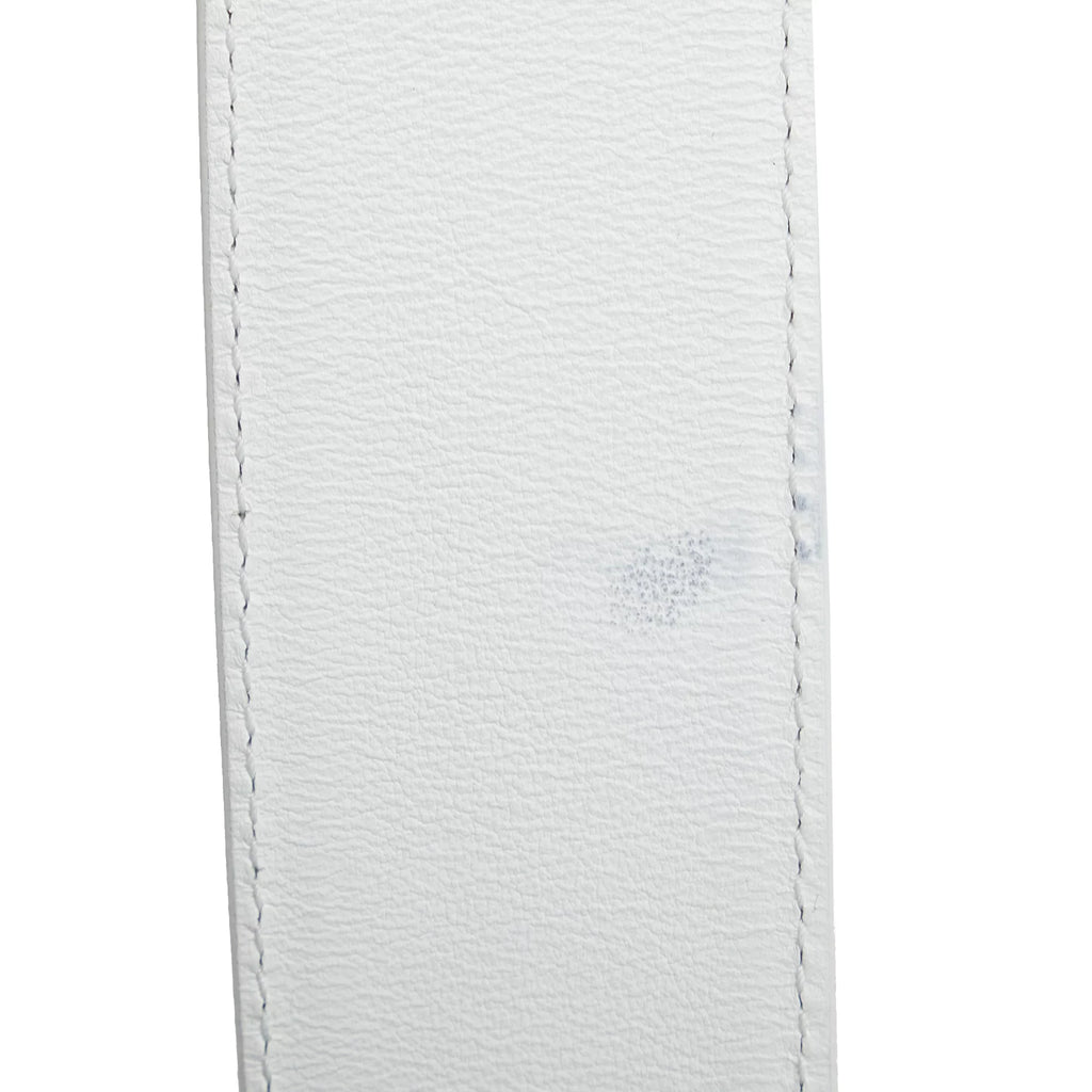 Lambskin Authenticated (Good) Satchel Lady Paradise White Unisex Leather Pre-Owned Medium Dior