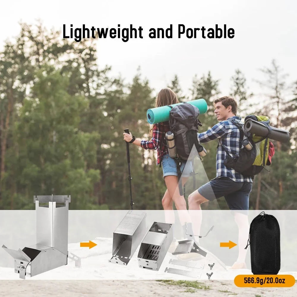 Lixada Stove HuntersTent Stainless Bbq furnace,Tent Steel Wood Wood Stove Steel Stove With Handle Stove Camp TentCollapsible Wood Stove Stainless Picnic Wood Stove Stove