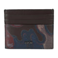 Marron Case Camouflage Calf New) Brown 2ESCH135UCN Leather Card Pre-Owned Christian Dior Multicolor Business Holder Dior Series Pattern (Like