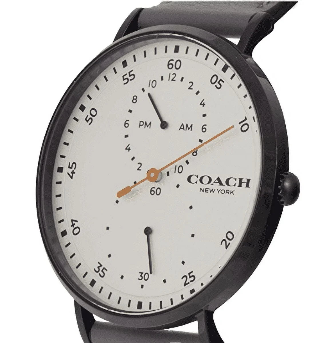 Charles Coach 14602475 Grey Dial Watch Band Ivory Leather Chronograph Men's