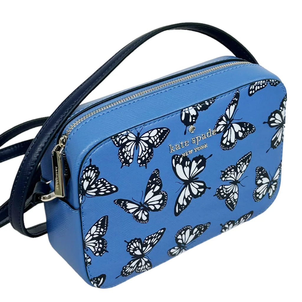 Spade Butterfly Bag Mini Staci Blue Camera Crossbody Zip Sky Kate Multi