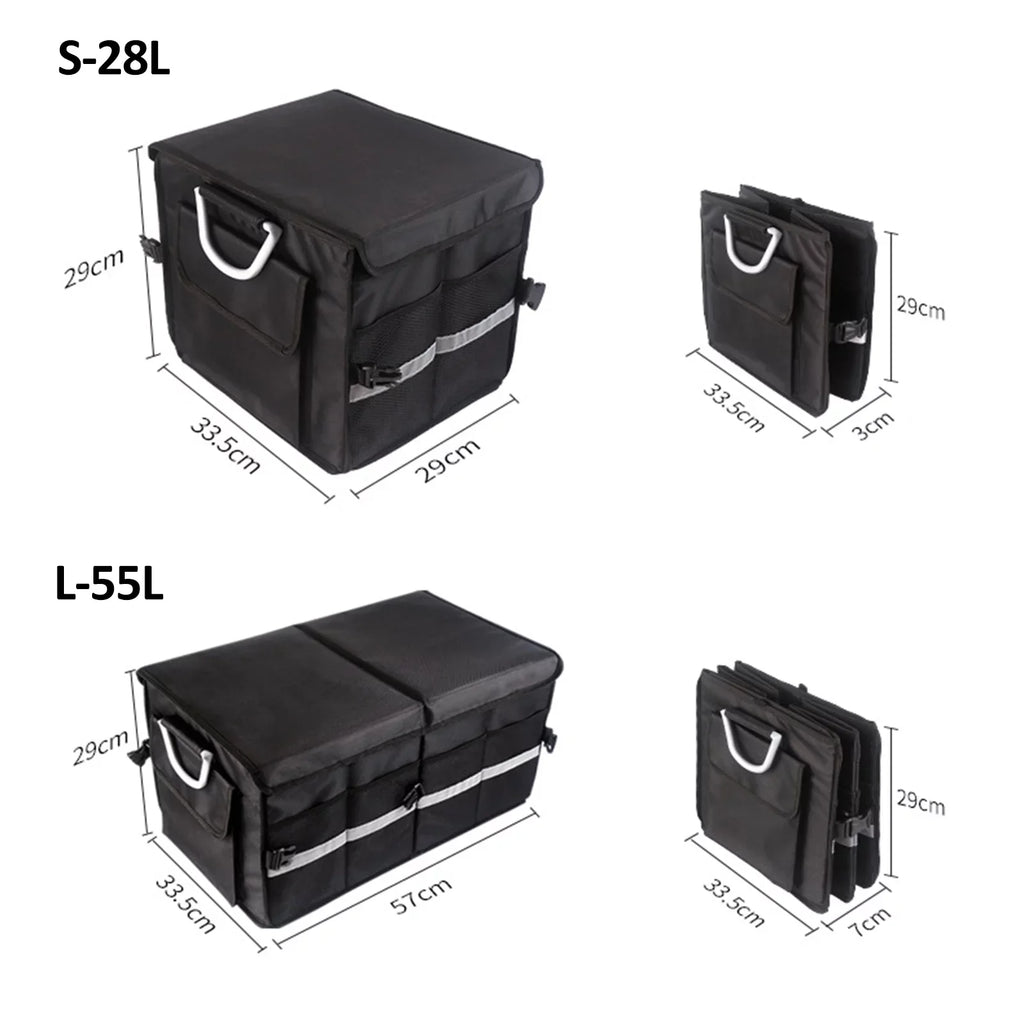 Folding Cloth Oxford Organizer Box Car OWSOO Storage Reflective Storage with Car Strip 55L Organizer Car Automotive Trunk Cargo Box Trunk