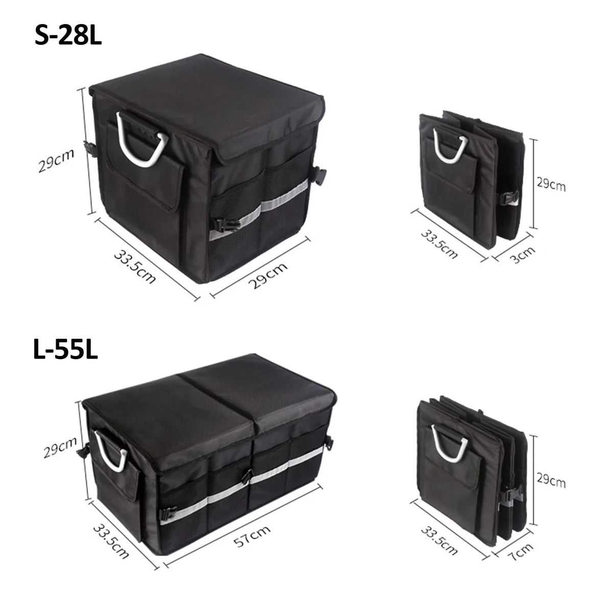 Folding Cloth Oxford Organizer Box Car OWSOO Storage Reflective Storage with Car Strip 55L Organizer Car Automotive Trunk Cargo Box Trunk