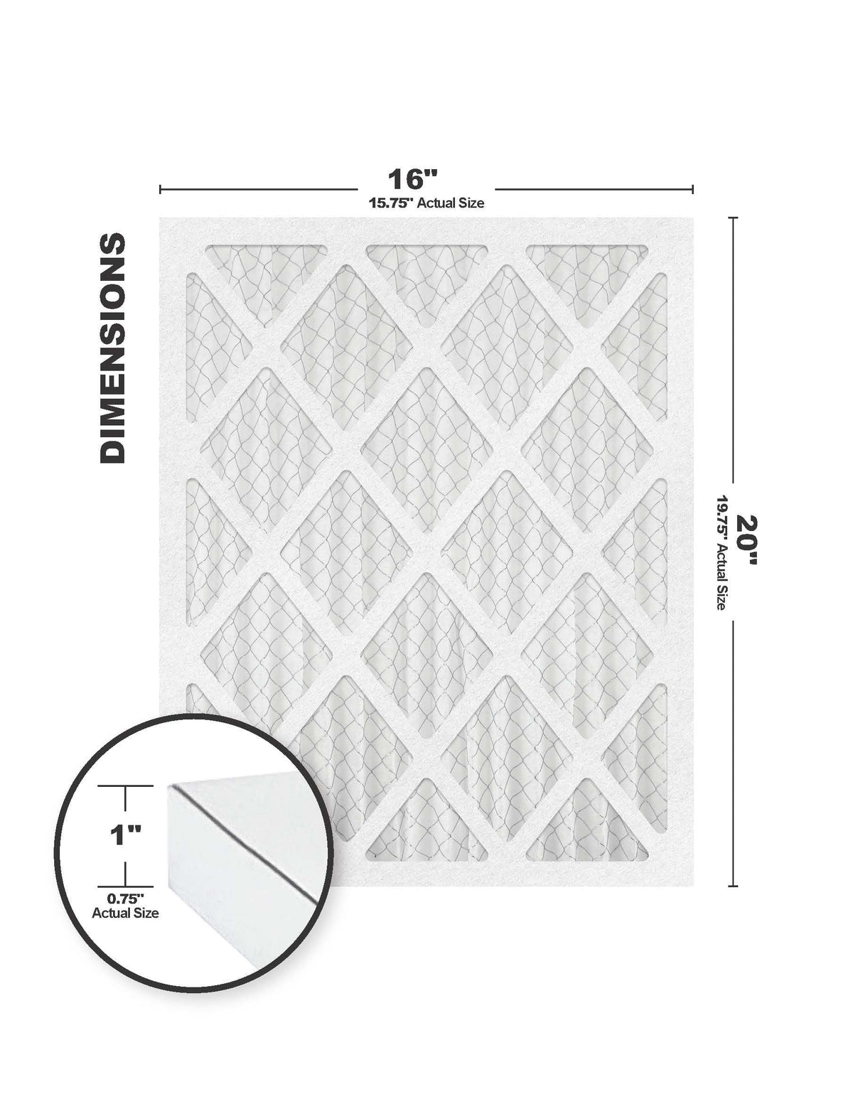 Diamond (6 pack) 16x20x1 Filters Accumulair MERV 13 Air/Furnace