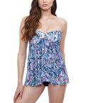 Convertible Tummy-Control MULTI Gottex Swimsuit, One-Piece BLUE Profile by 8 US