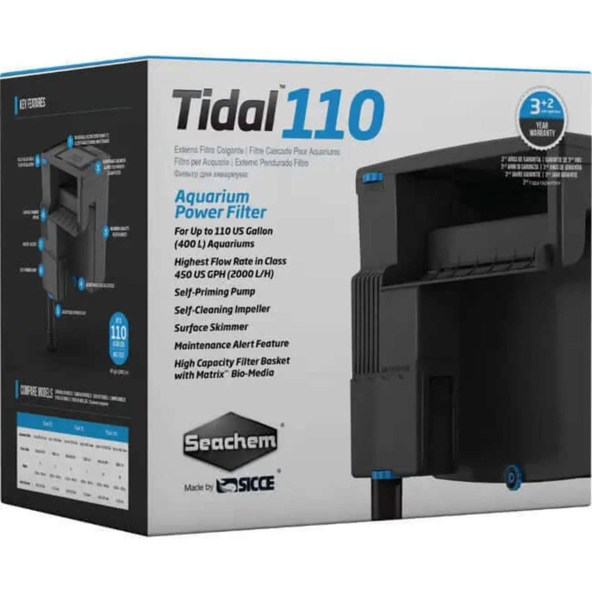 Filter, Power Aquarium Tidal Seachem Large Gallon, 35